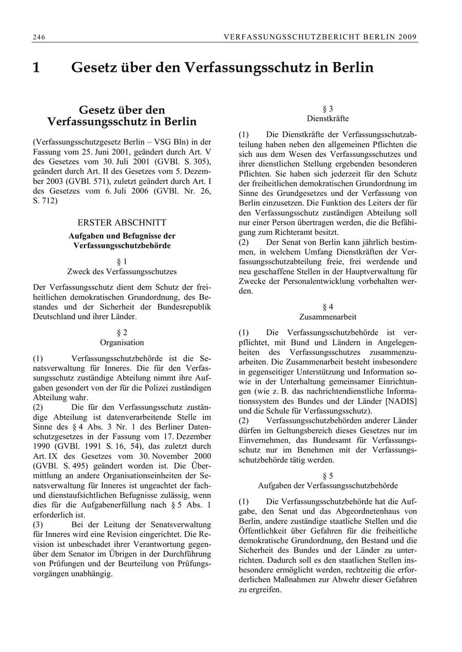 Seite 259 des Verfassungsschutzbericht 2009 Berlin