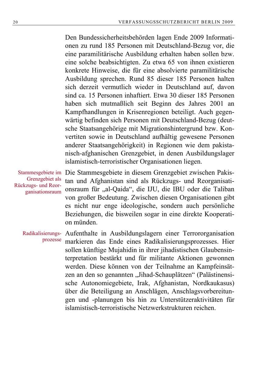 Seite 33 des Verfassungsschutzbericht 2009 Berlin
