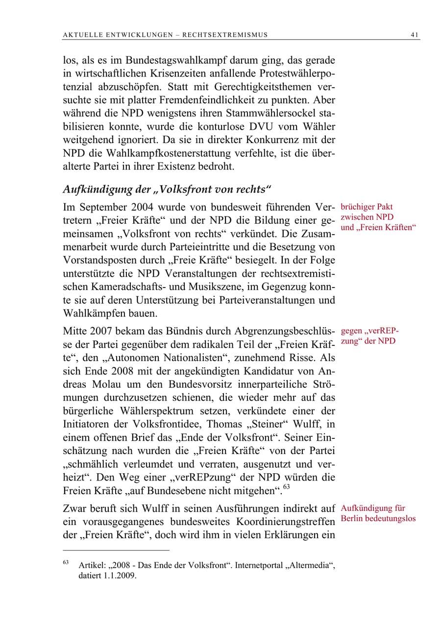 Seite 54 des Verfassungsschutzbericht 2009 Berlin