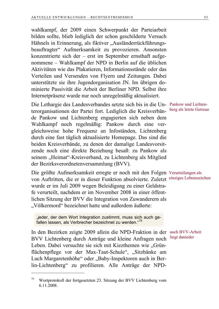 Seite 66 des Verfassungsschutzbericht 2009 Berlin