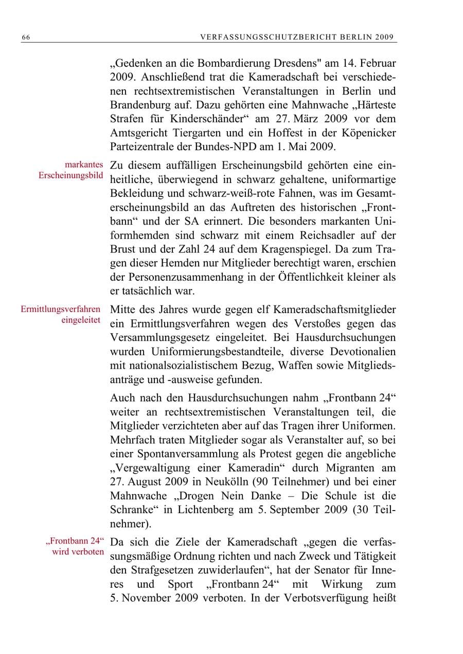 Seite 79 des Verfassungsschutzbericht 2009 Berlin