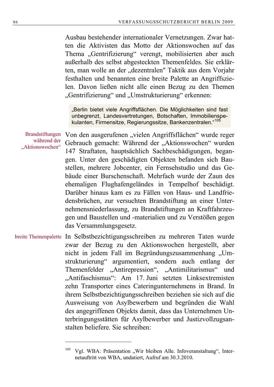 Seite 99 des Verfassungsschutzbericht 2009 Berlin