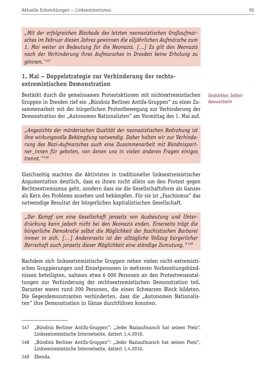 Seite 106 des Verfassungsschutzbericht 2010 Berlin