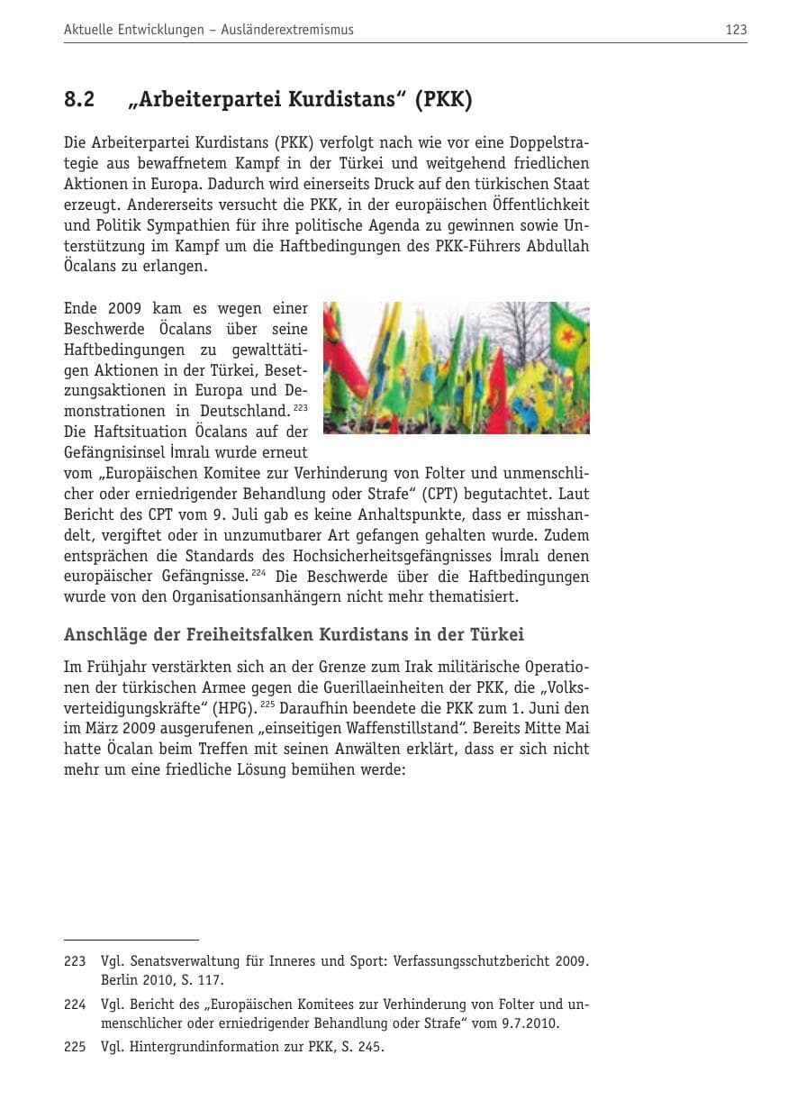 Seite 134 des Verfassungsschutzbericht 2010 Berlin