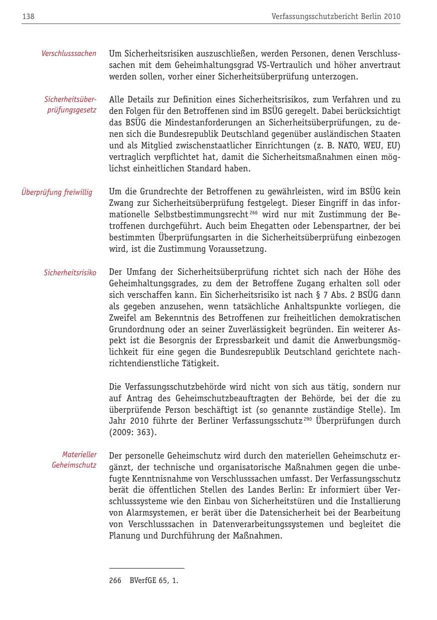 Seite 149 des Verfassungsschutzbericht 2010 Berlin