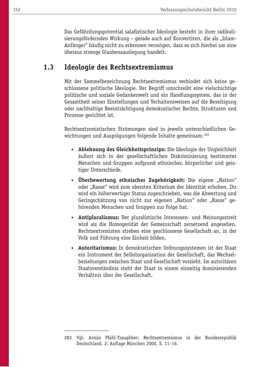 Seite 163 des Verfassungsschutzbericht 2010 Berlin
