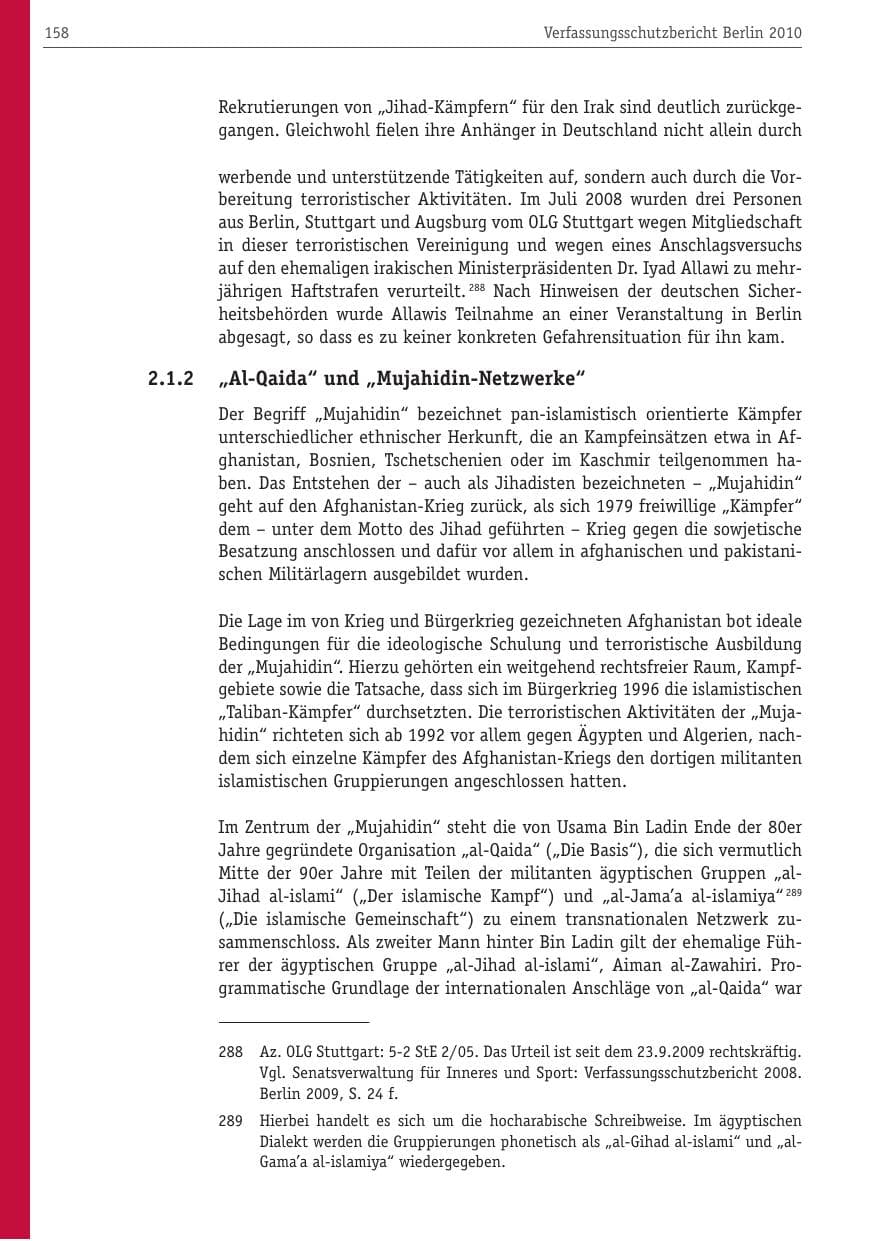 Seite 169 des Verfassungsschutzbericht 2010 Berlin