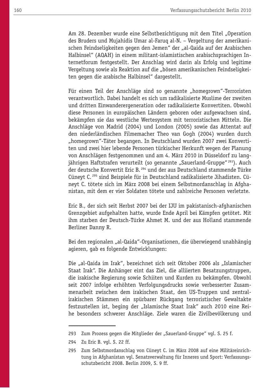 Seite 171 des Verfassungsschutzbericht 2010 Berlin