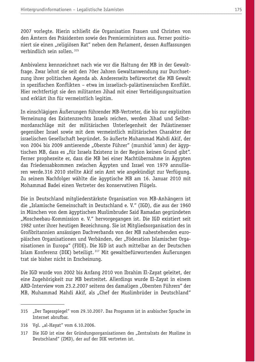 Seite 186 des Verfassungsschutzbericht 2010 Berlin