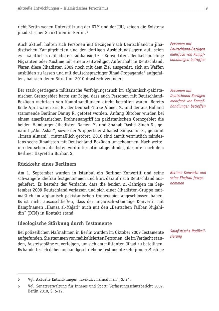 Seite 20 des Verfassungsschutzbericht 2010 Berlin