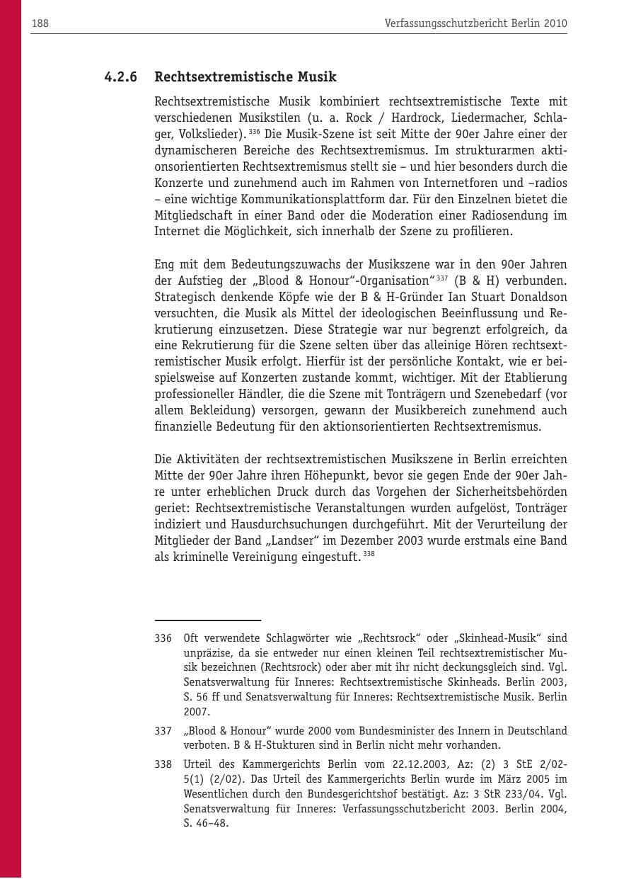 Seite 199 des Verfassungsschutzbericht 2010 Berlin