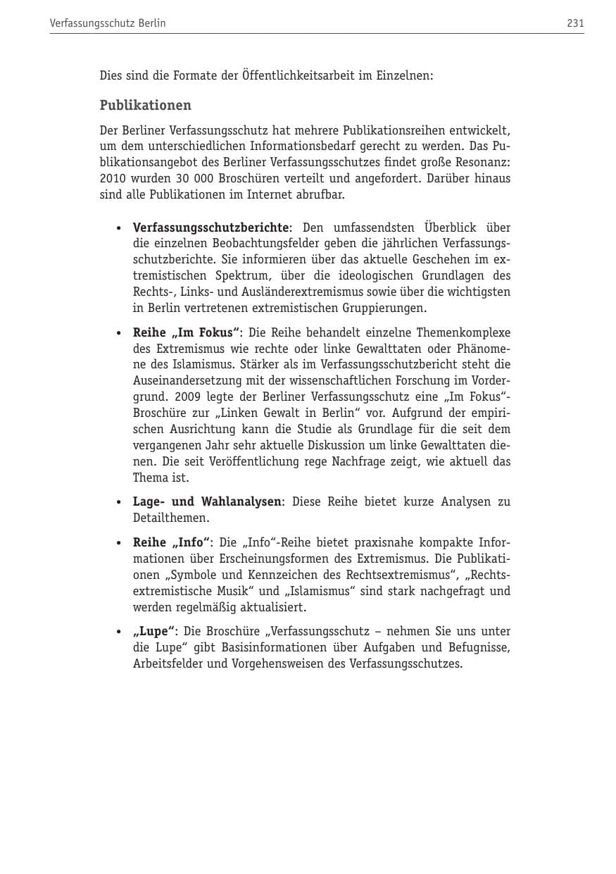 Seite 242 des Verfassungsschutzbericht 2010 Berlin