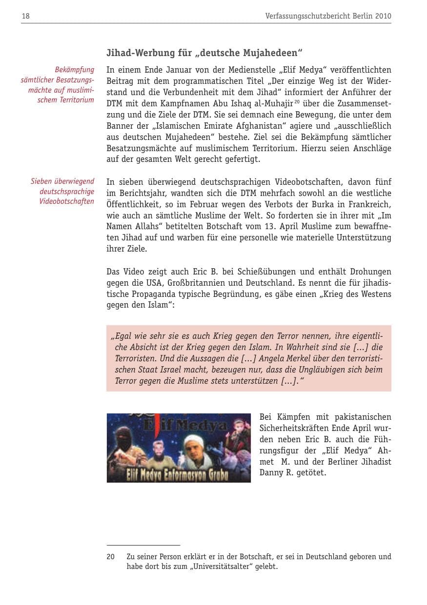 Seite 29 des Verfassungsschutzbericht 2010 Berlin