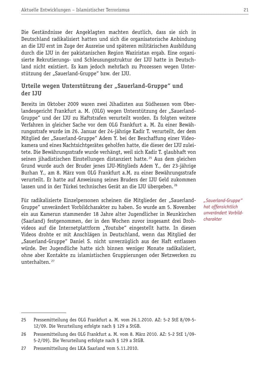 Seite 32 des Verfassungsschutzbericht 2010 Berlin