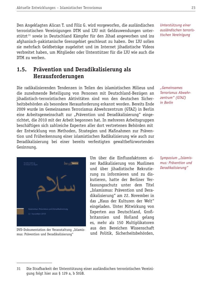 Seite 34 des Verfassungsschutzbericht 2010 Berlin