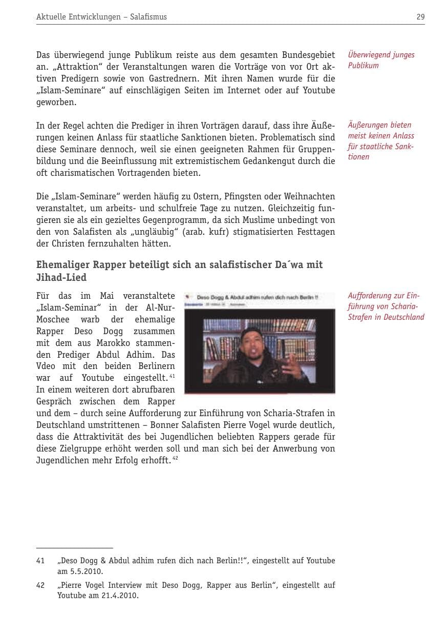 Seite 40 des Verfassungsschutzbericht 2010 Berlin