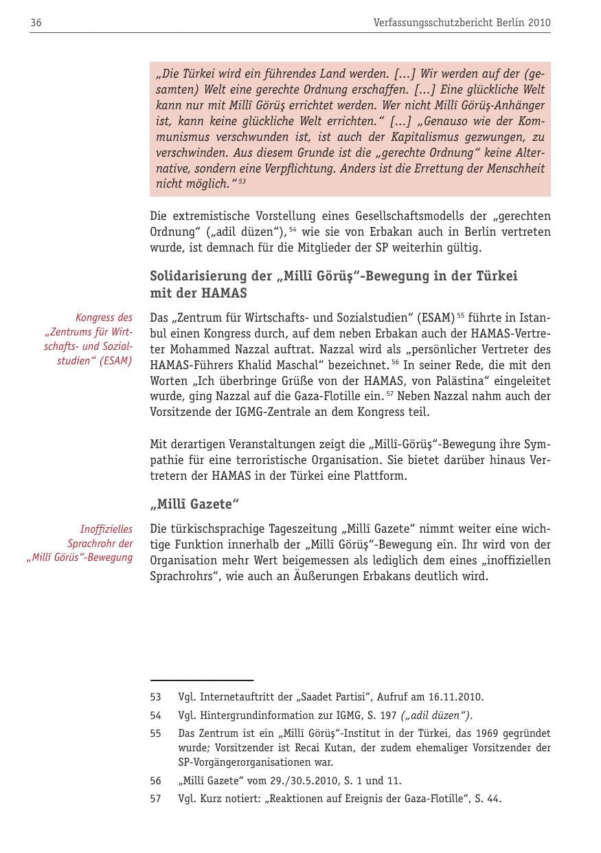 Seite 47 des Verfassungsschutzbericht 2010 Berlin