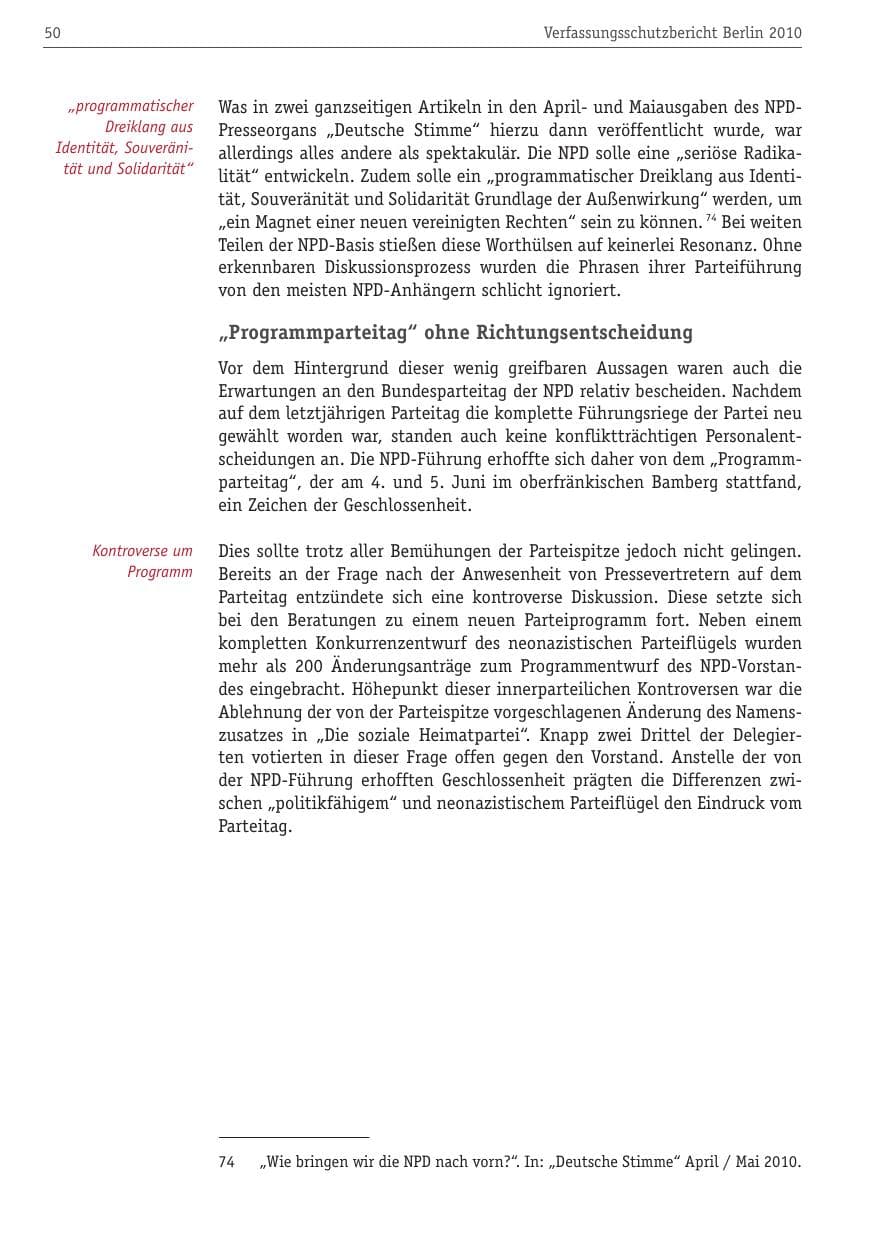 Seite 61 des Verfassungsschutzbericht 2010 Berlin