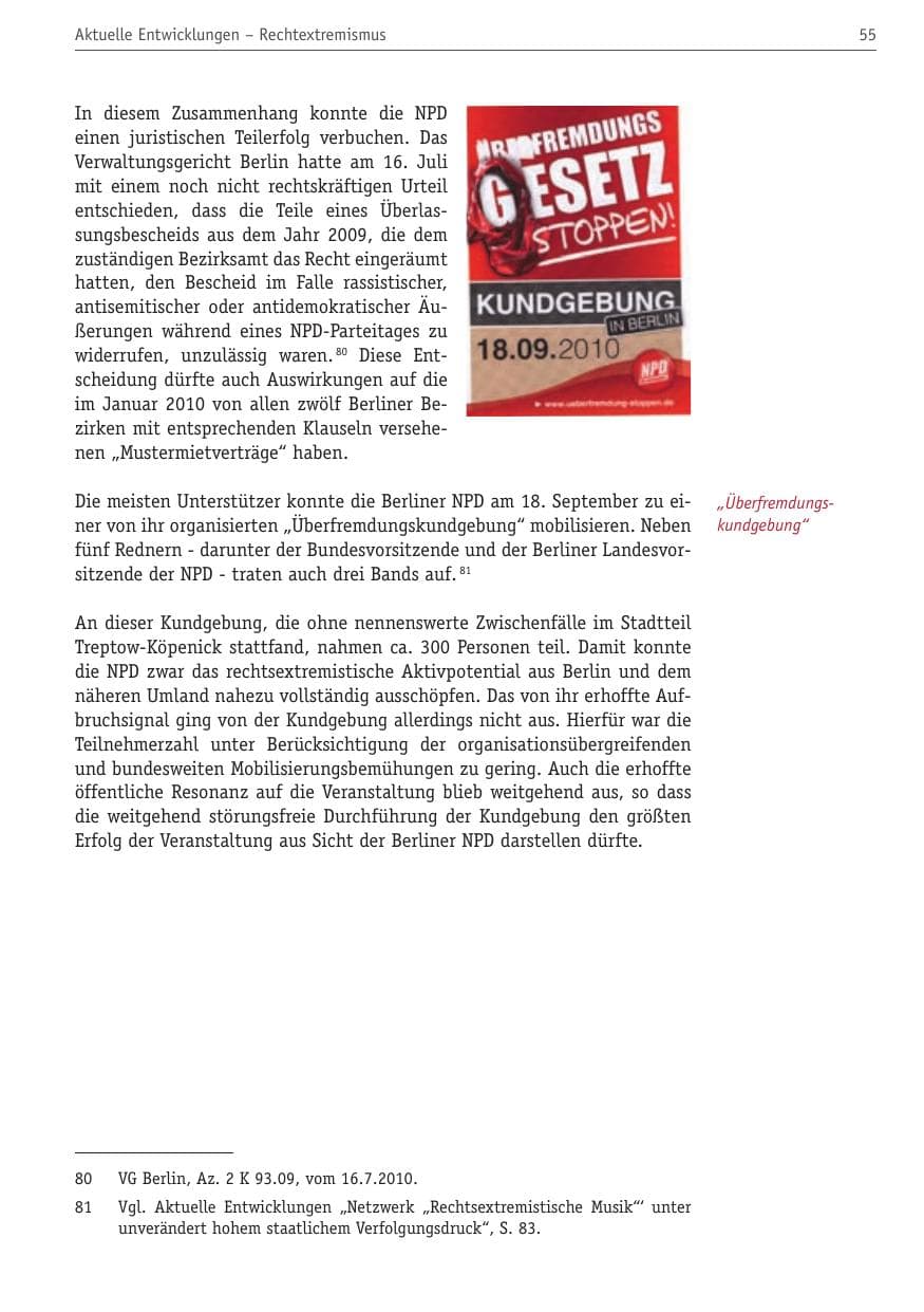 Seite 66 des Verfassungsschutzbericht 2010 Berlin