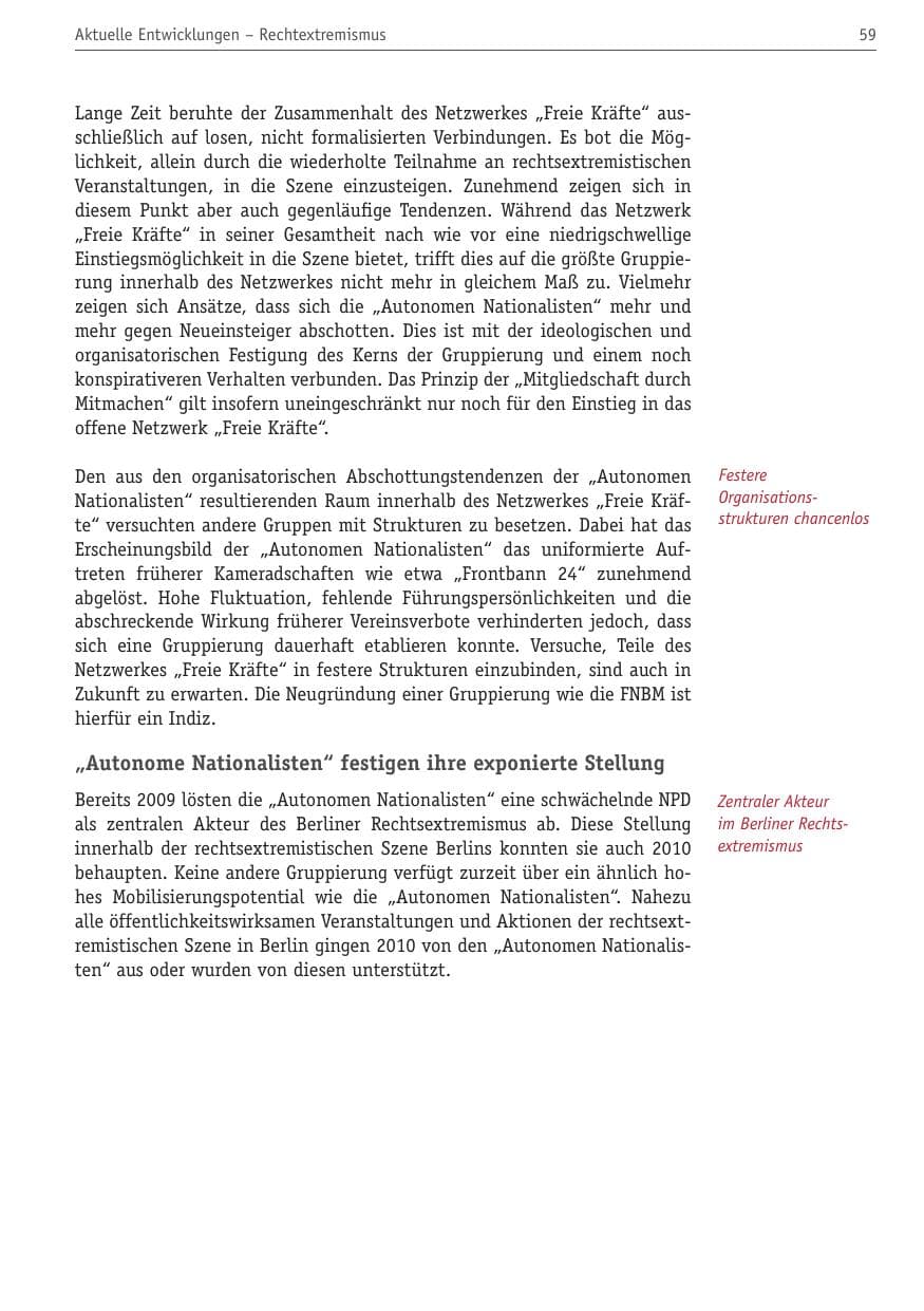 Seite 70 des Verfassungsschutzbericht 2010 Berlin