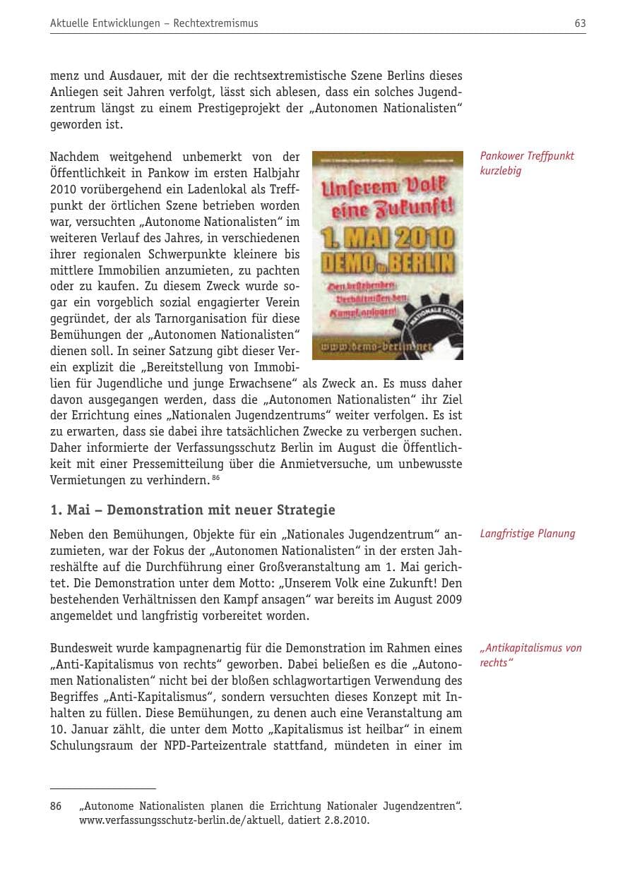 Seite 74 des Verfassungsschutzbericht 2010 Berlin