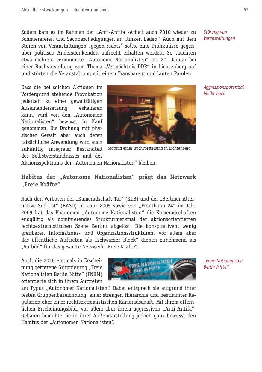Seite 78 des Verfassungsschutzbericht 2010 Berlin