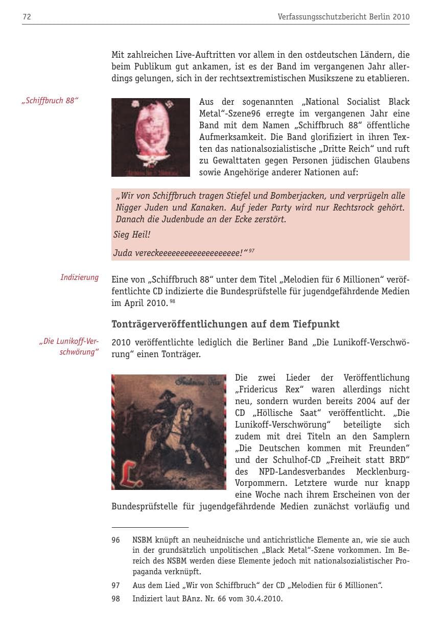 Seite 83 des Verfassungsschutzbericht 2010 Berlin