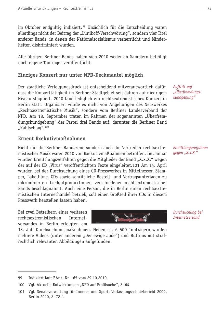 Seite 84 des Verfassungsschutzbericht 2010 Berlin