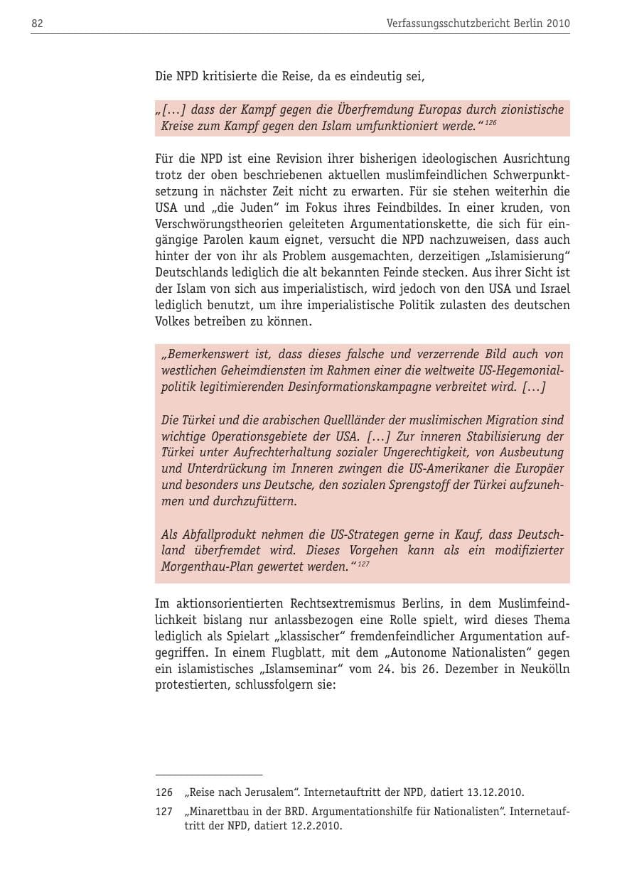 Seite 93 des Verfassungsschutzbericht 2010 Berlin