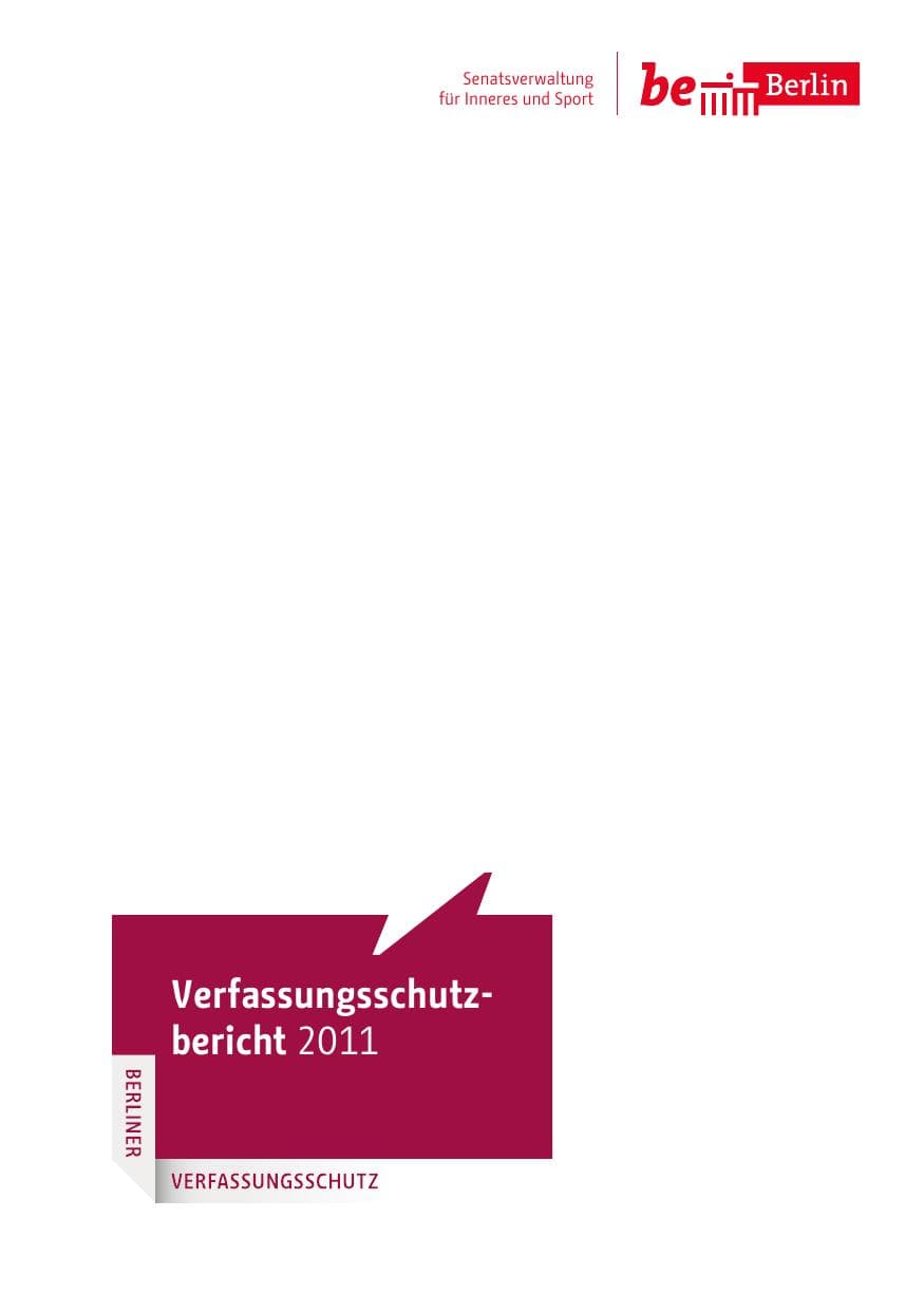 Seite 2 des Verfassungsschutzbericht 2011 Berlin