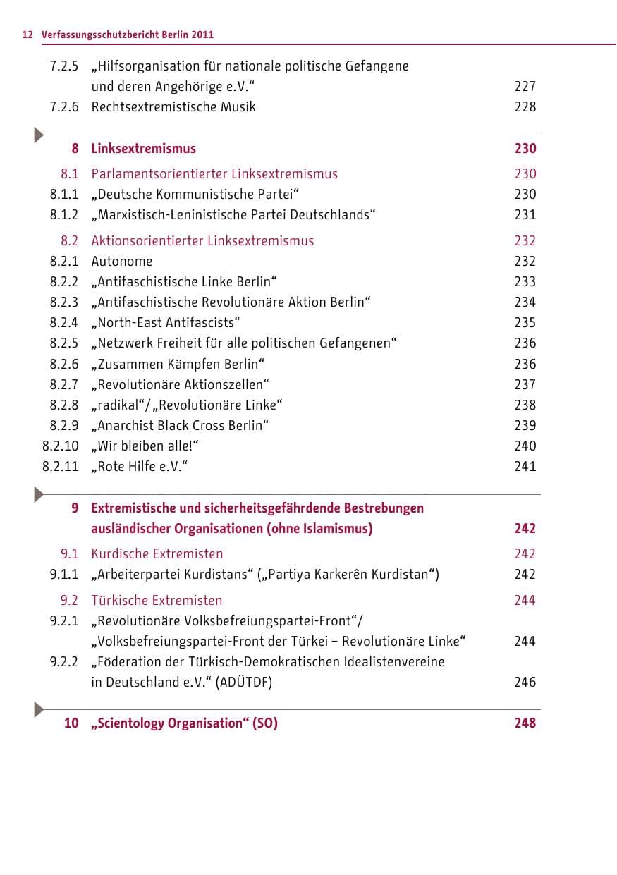 Seite 11 des Verfassungsschutzbericht 2011 Berlin