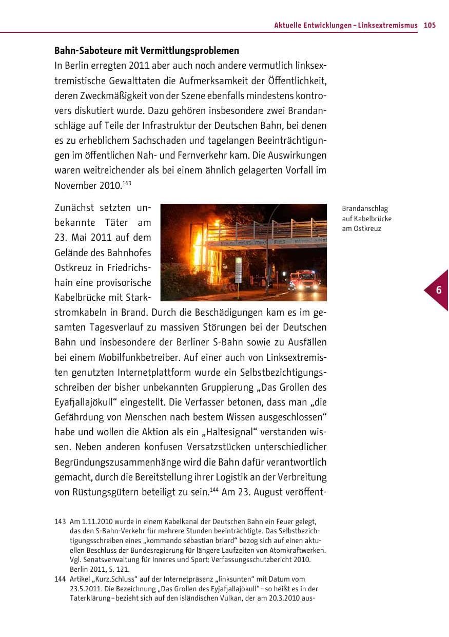 Seite 104 des Verfassungsschutzbericht 2011 Berlin