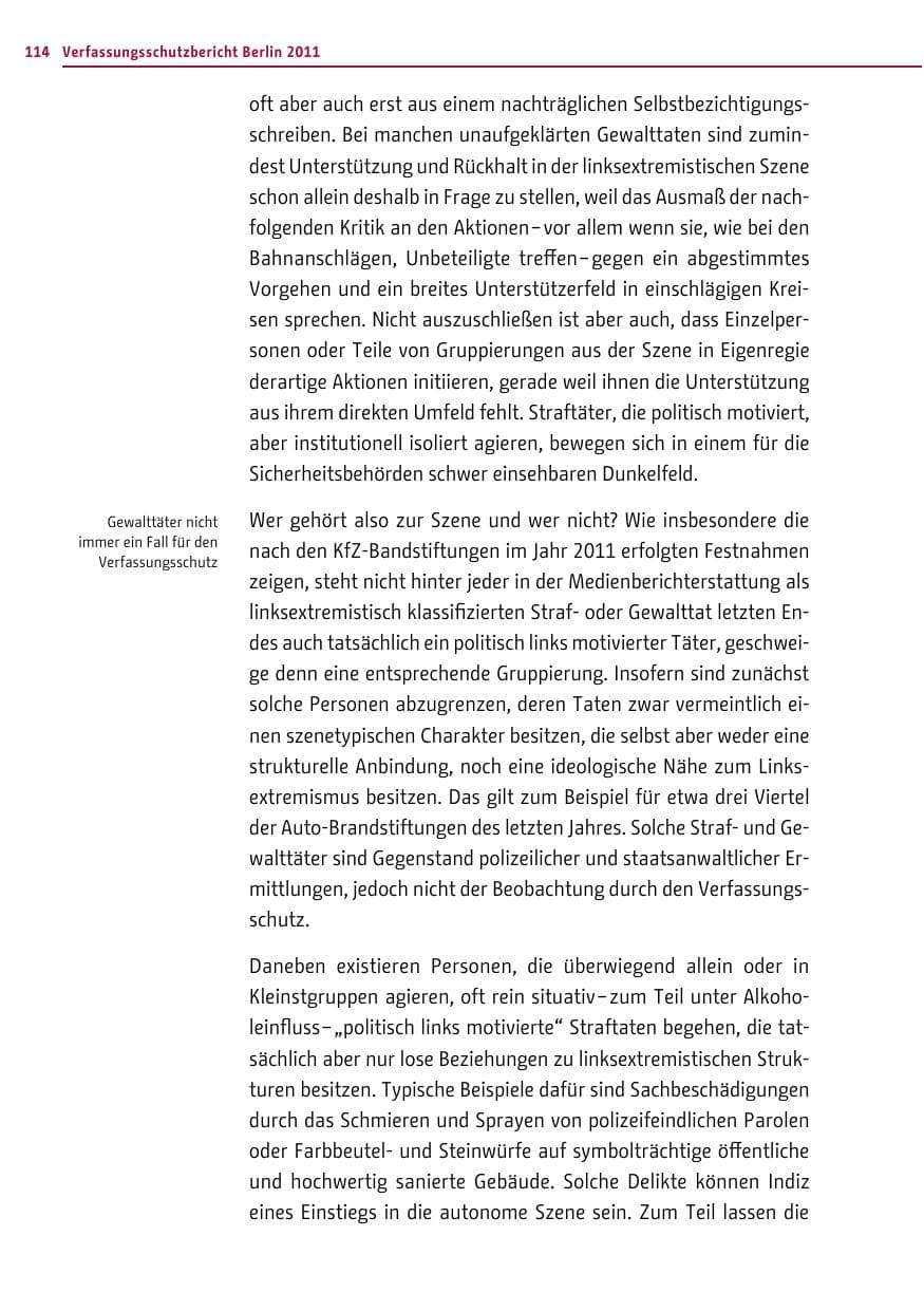 Seite 113 des Verfassungsschutzbericht 2011 Berlin