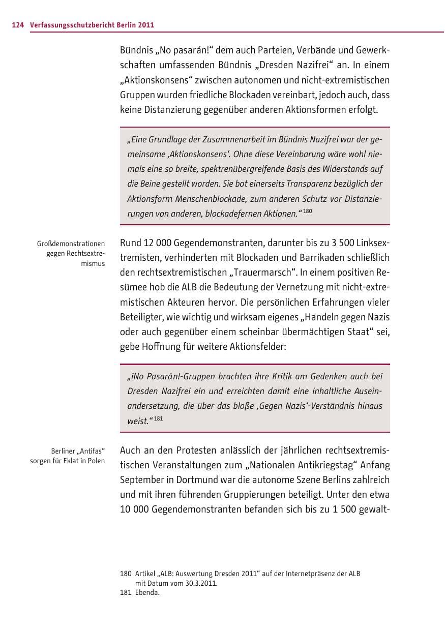 Seite 123 des Verfassungsschutzbericht 2011 Berlin