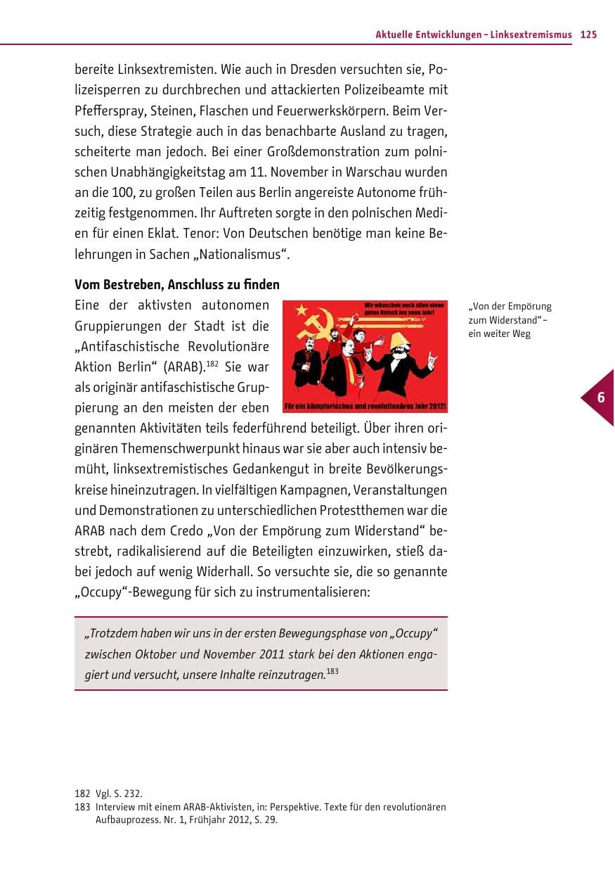 Seite 124 des Verfassungsschutzbericht 2011 Berlin