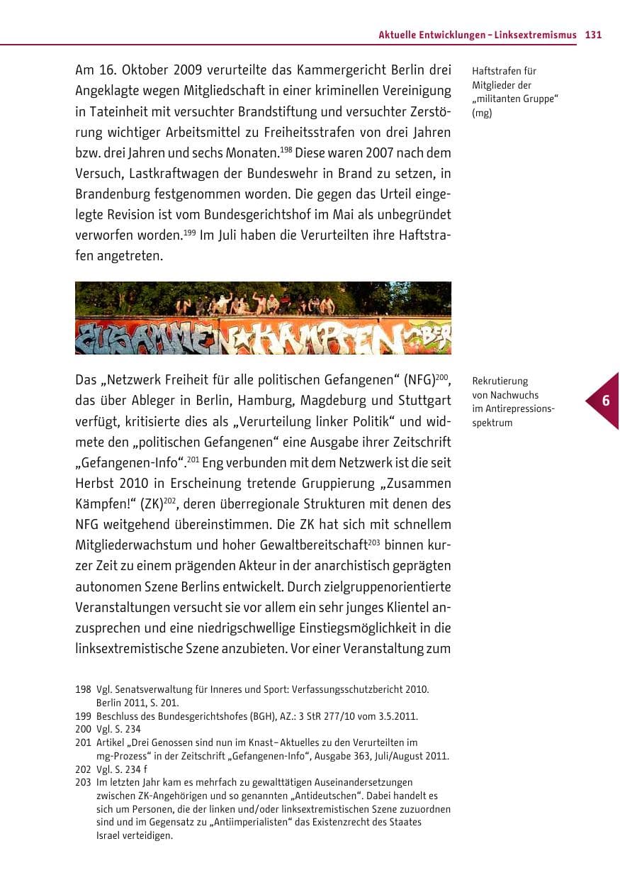 Seite 130 des Verfassungsschutzbericht 2011 Berlin
