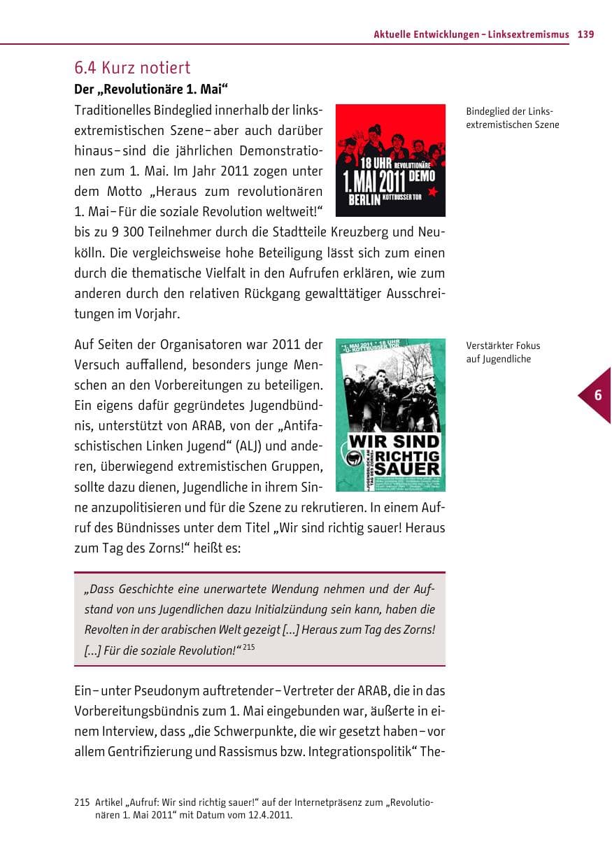 Seite 138 des Verfassungsschutzbericht 2011 Berlin