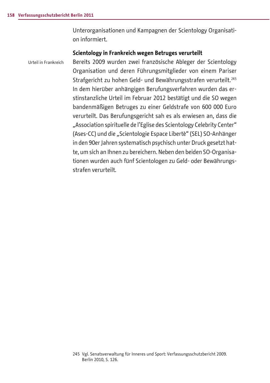 Seite 157 des Verfassungsschutzbericht 2011 Berlin