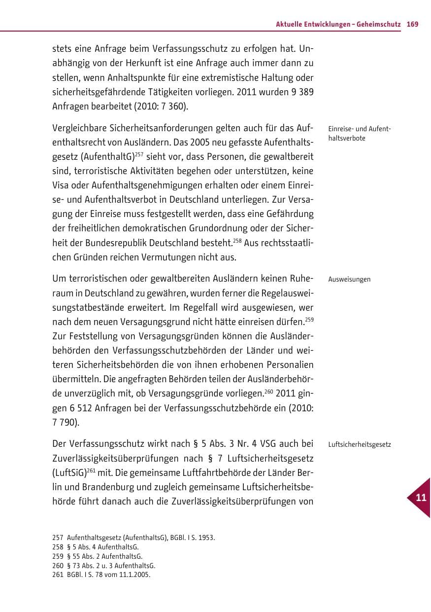 Seite 168 des Verfassungsschutzbericht 2011 Berlin
