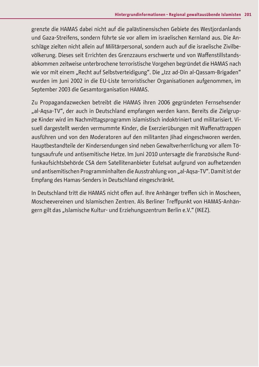 Seite 200 des Verfassungsschutzbericht 2011 Berlin