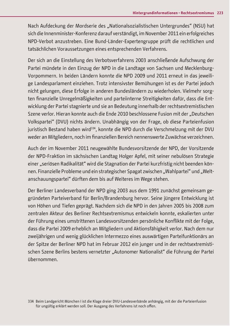 Seite 222 des Verfassungsschutzbericht 2011 Berlin
