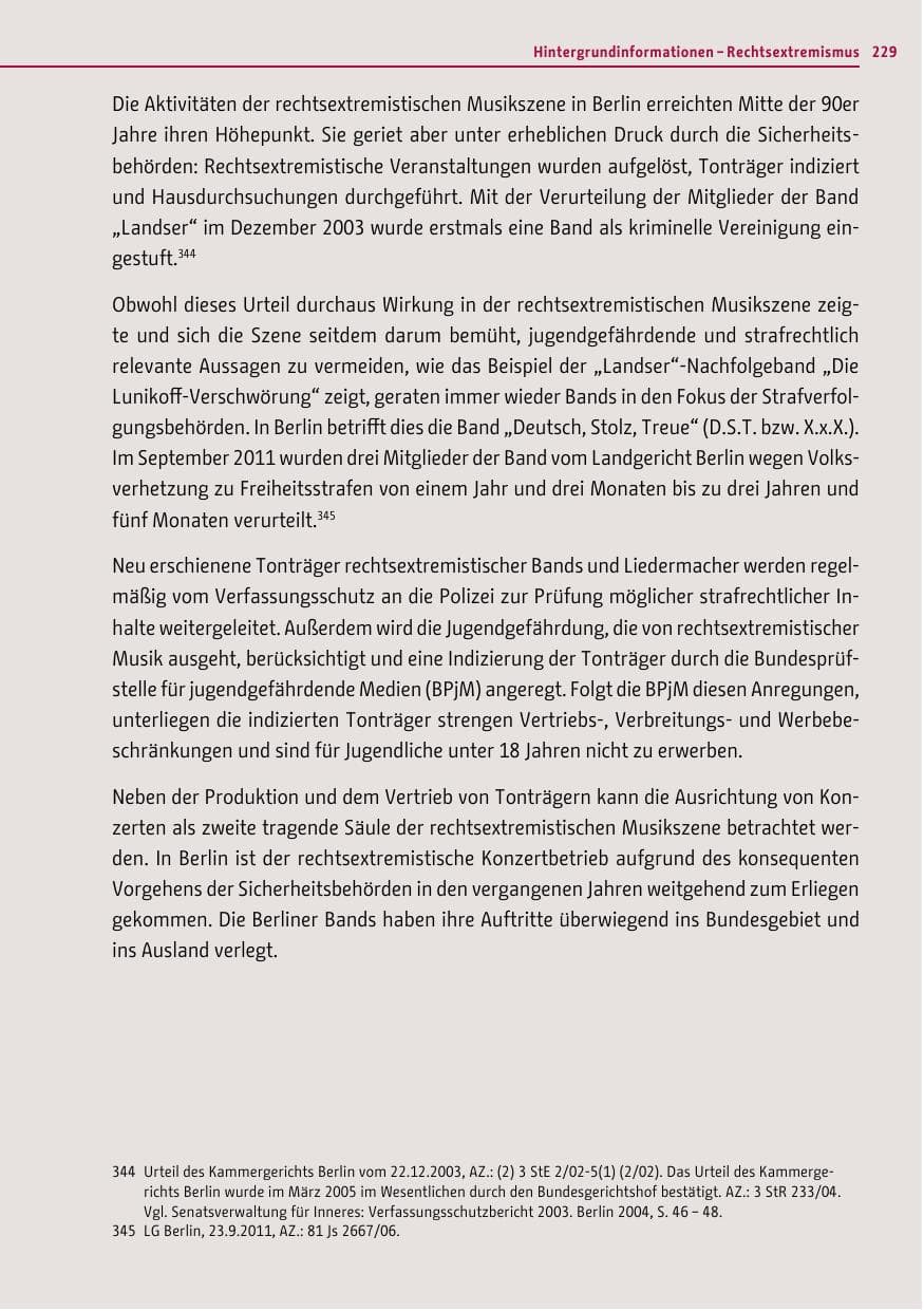 Seite 228 des Verfassungsschutzbericht 2011 Berlin