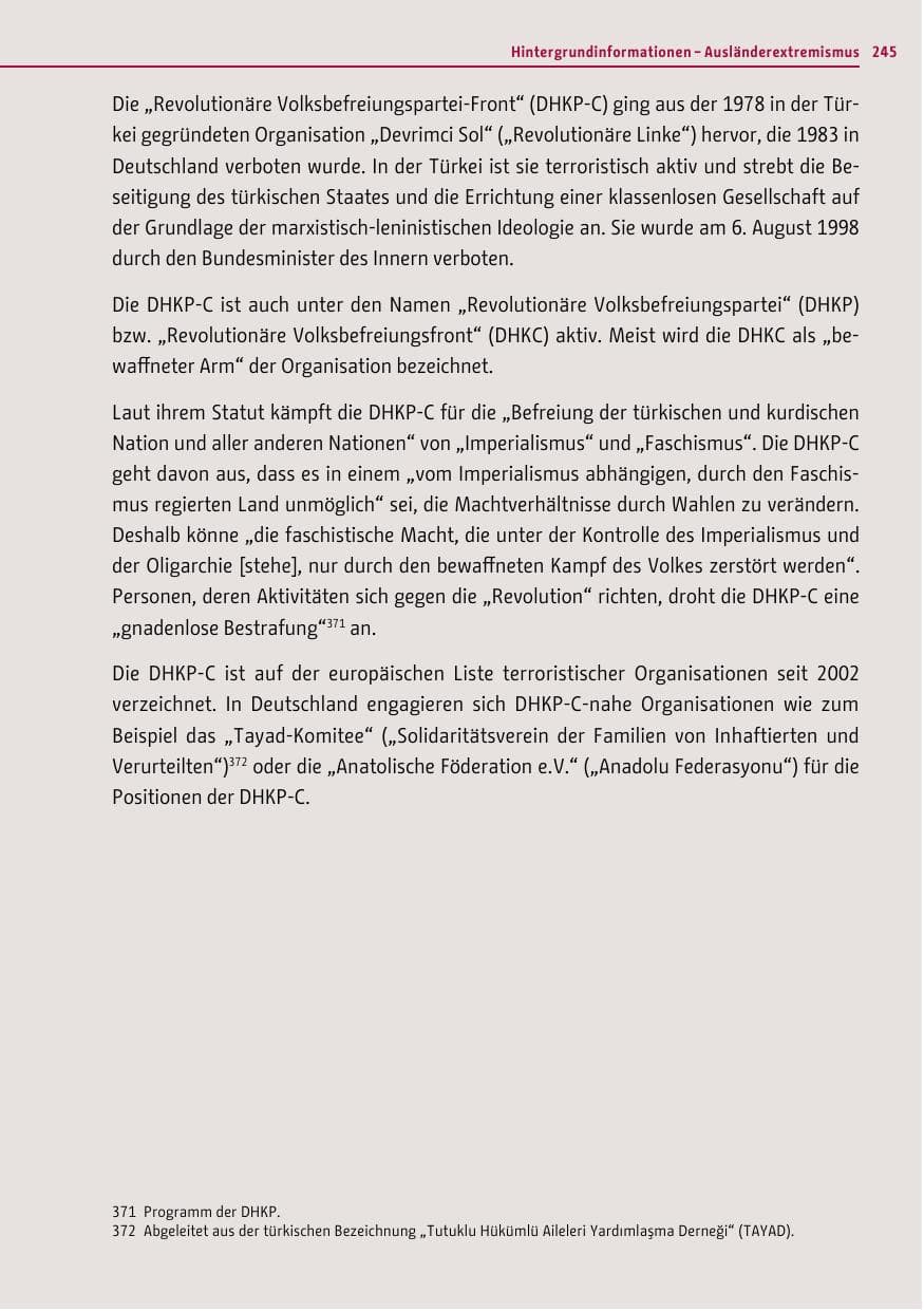 Seite 244 des Verfassungsschutzbericht 2011 Berlin