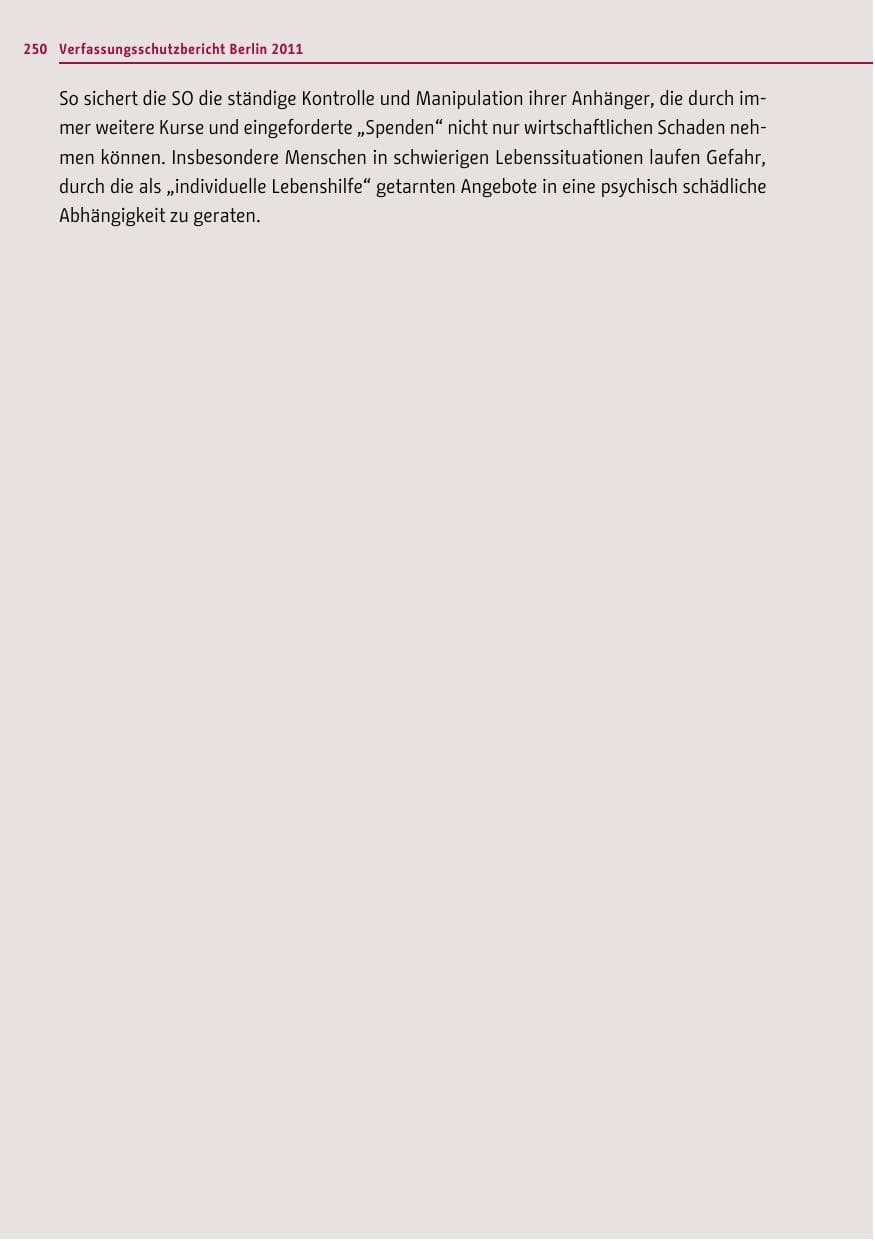 Seite 249 des Verfassungsschutzbericht 2011 Berlin