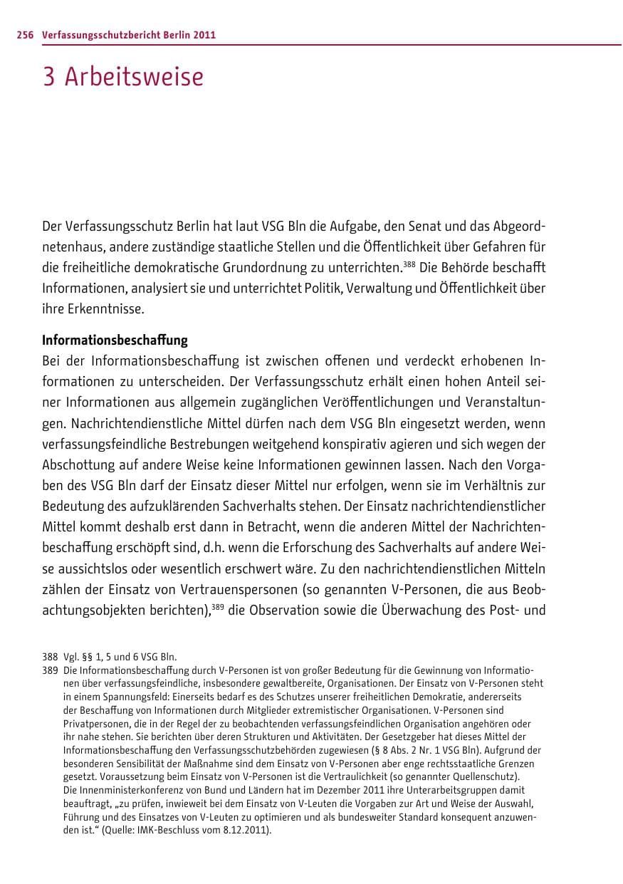 Seite 255 des Verfassungsschutzbericht 2011 Berlin