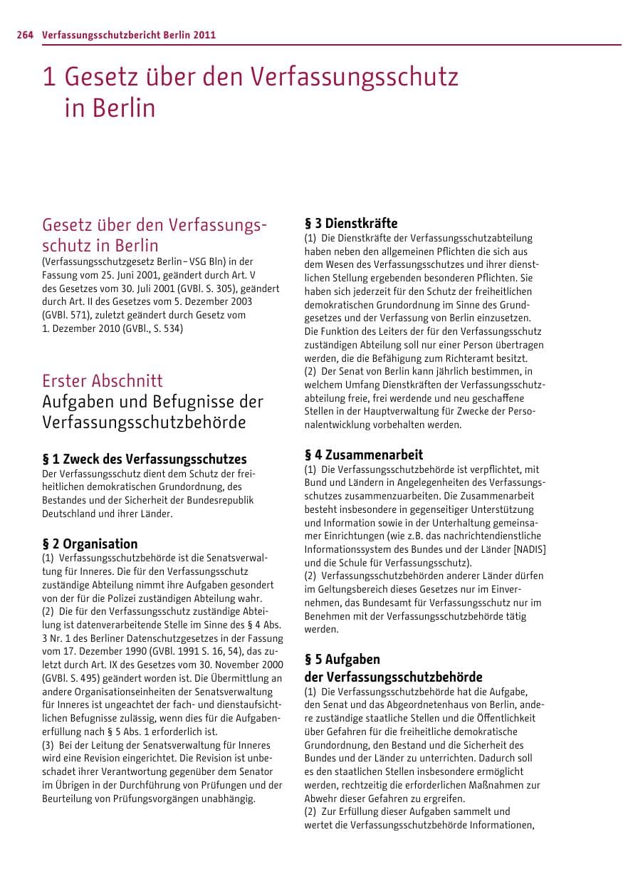 Seite 263 des Verfassungsschutzbericht 2011 Berlin