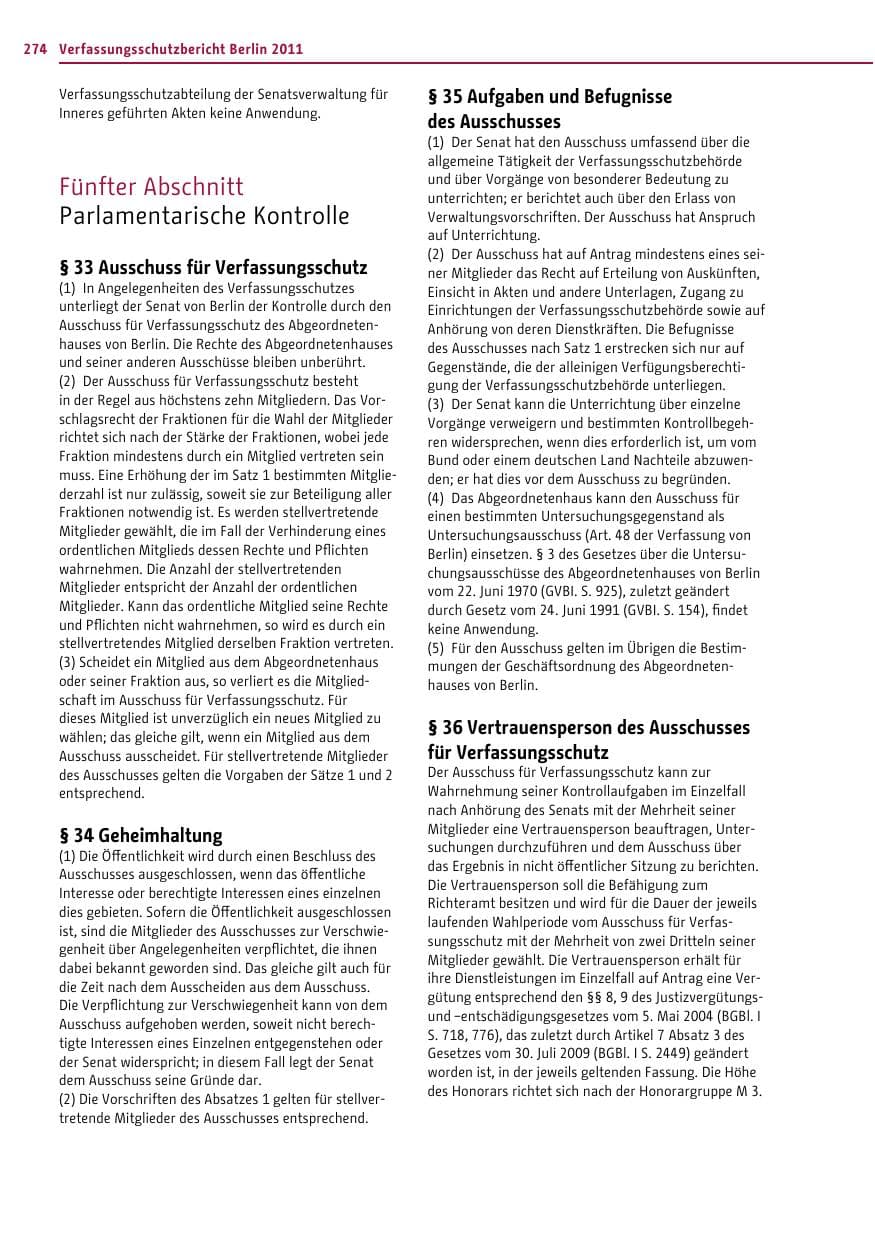 Seite 273 des Verfassungsschutzbericht 2011 Berlin