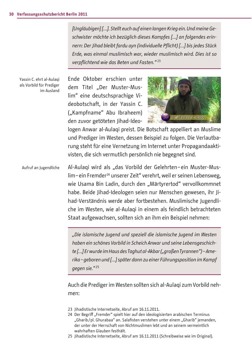 Seite 29 des Verfassungsschutzbericht 2011 Berlin