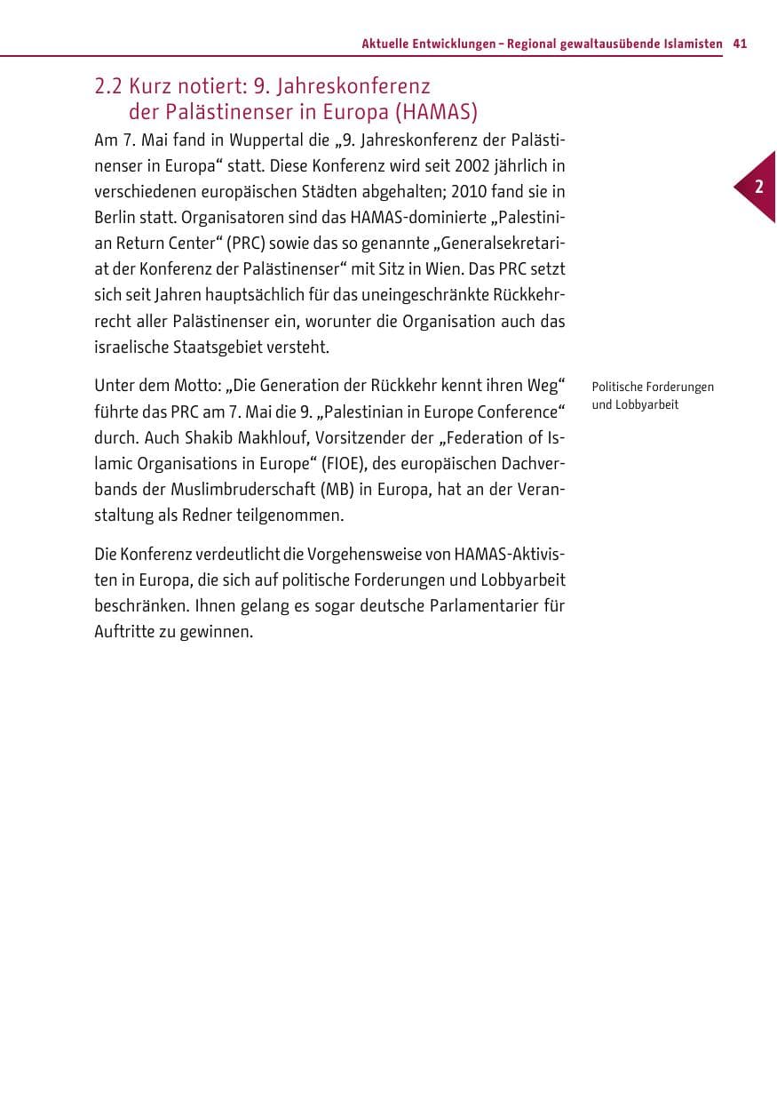 Seite 40 des Verfassungsschutzbericht 2011 Berlin