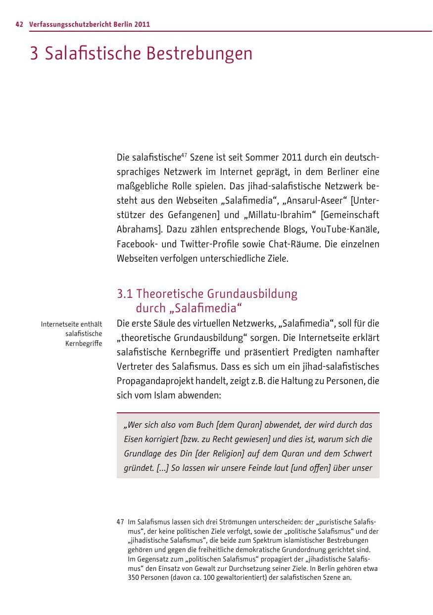 Seite 41 des Verfassungsschutzbericht 2011 Berlin